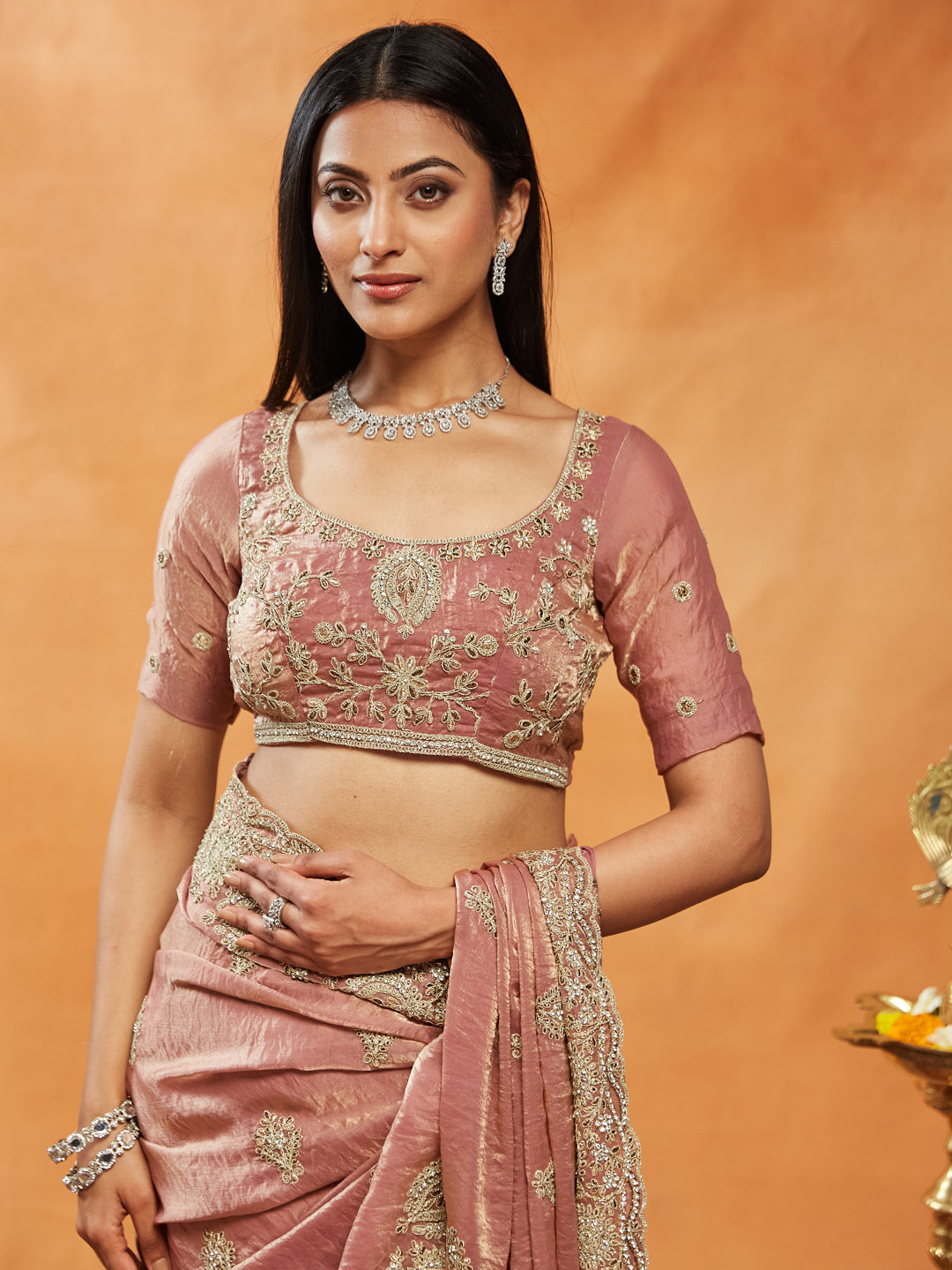 Dhiyona KS Women's Embellished Embroidered Saree