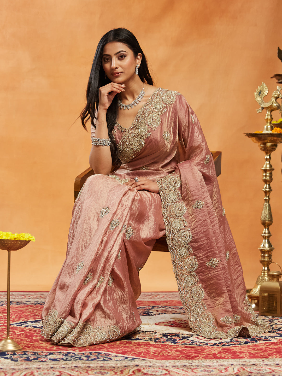 Dhiyona KS Women's Embellished Embroidered Saree