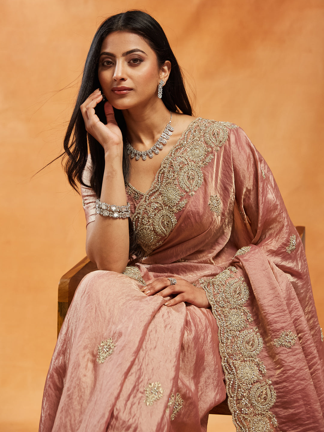 Dhiyona KS Women's Embellished Embroidered Saree