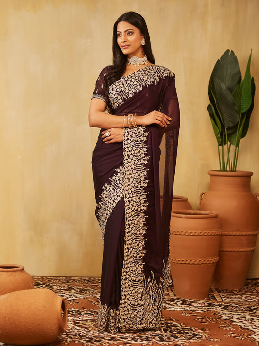 Dhiyona KS Women's Women Embroidered Saree