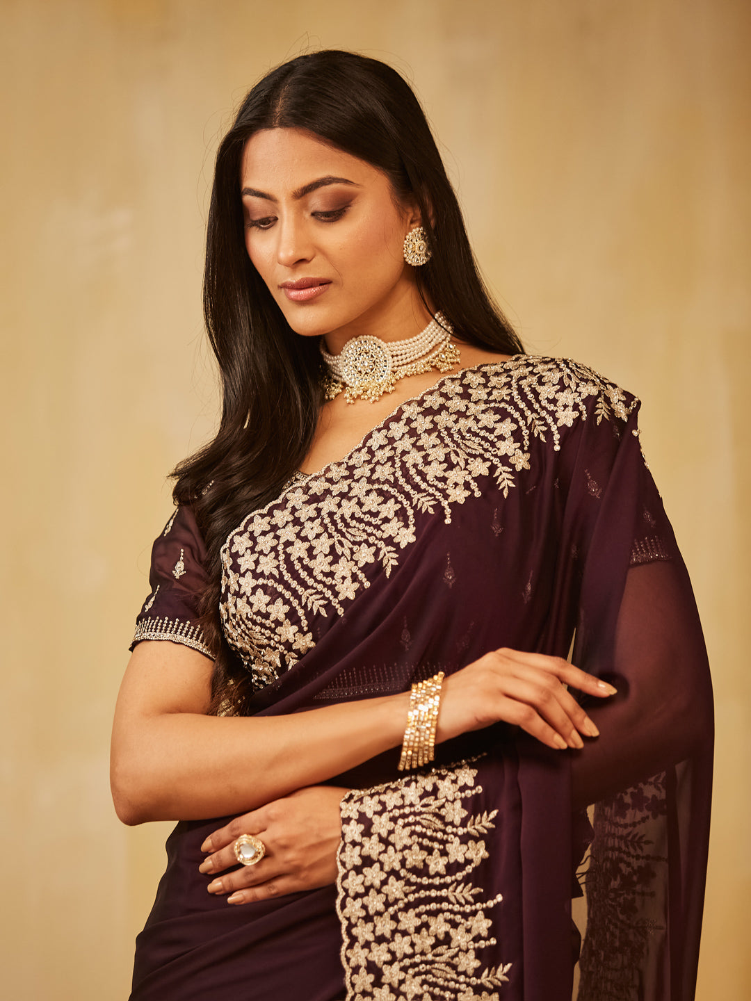 Dhiyona KS Women's Women Embroidered Saree
