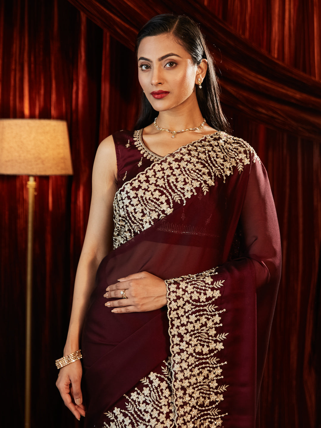 Dhiyona KS Women's Embroidered Saree