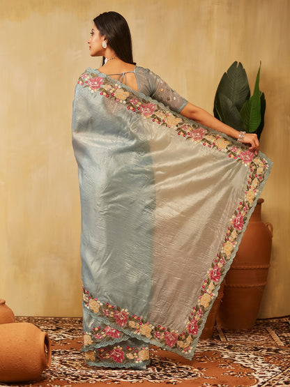 Dhiyona KS Women's Floral Embroidered Saree