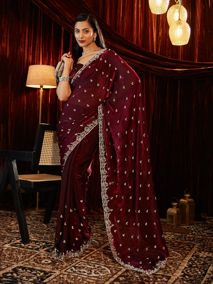 Dhiyona KS Women's Embellished Embroidered Saree