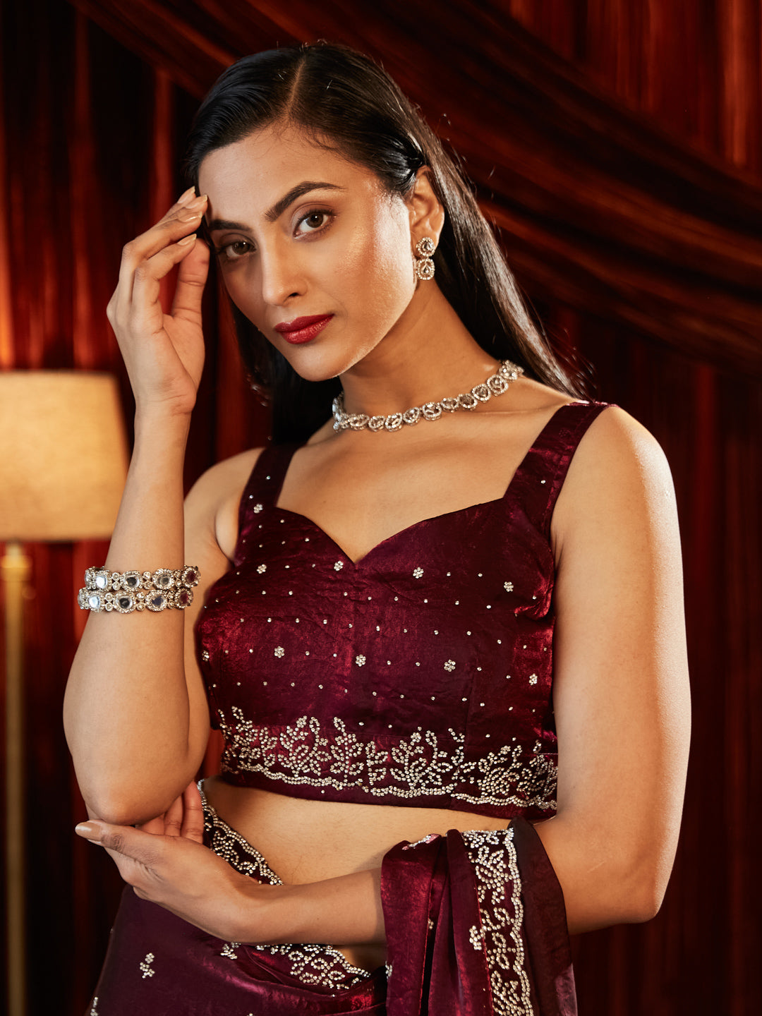 Dhiyona KS Women's Embellished Embroidered Saree