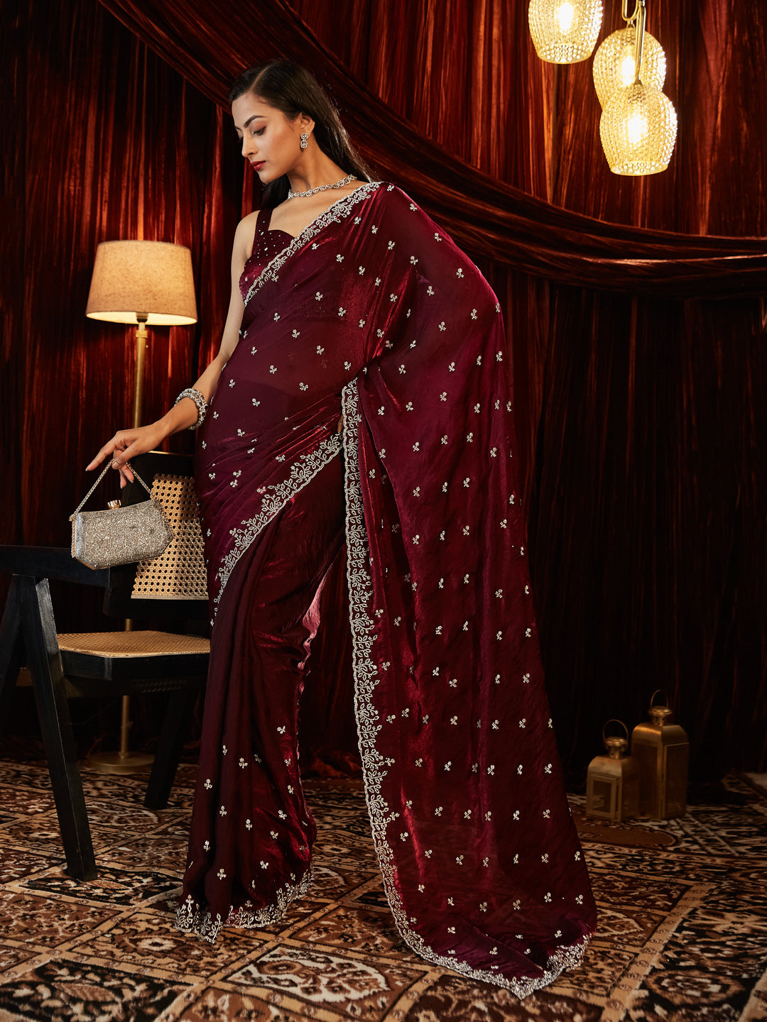 Dhiyona KS Women's Embellished Embroidered Saree