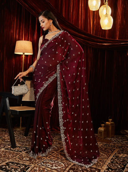Dhiyona KS Women's Embellished Embroidered Saree