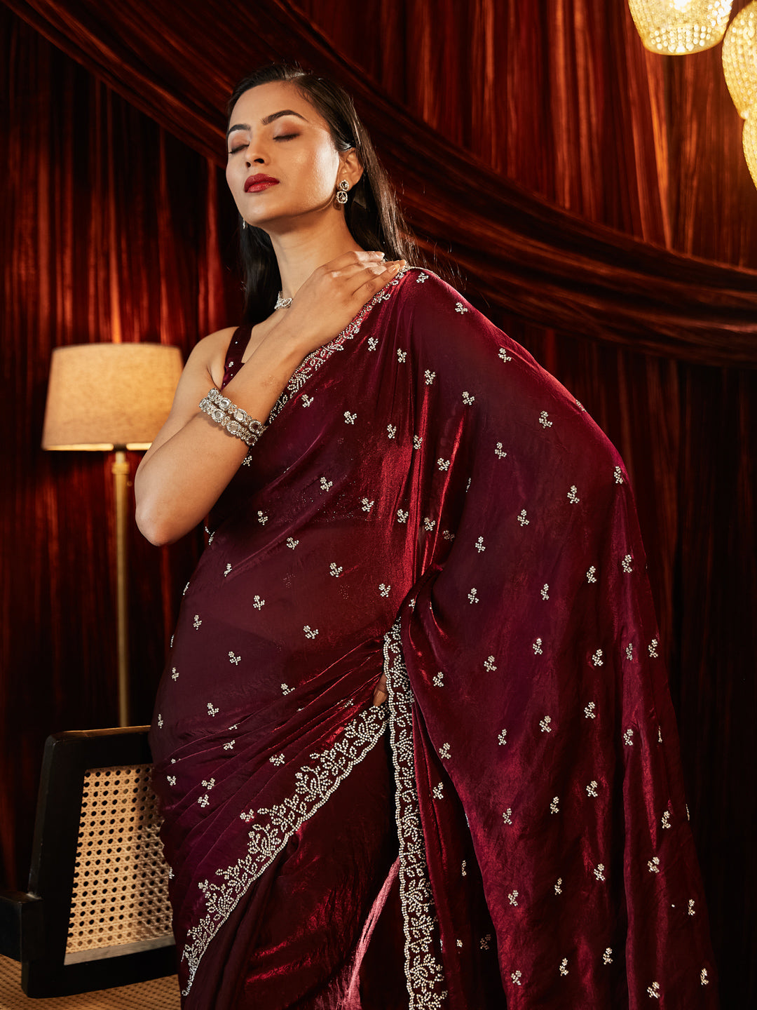 Dhiyona KS Women's Embellished Embroidered Saree