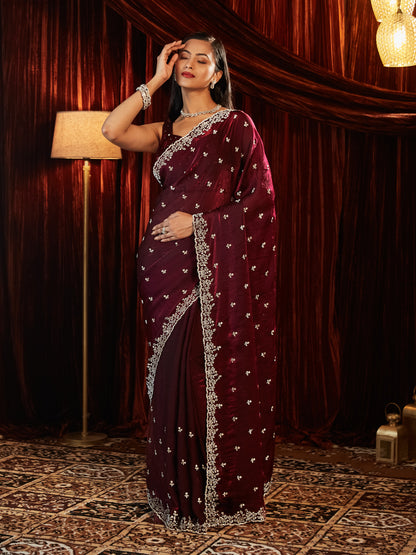 Dhiyona KS Women's Embellished Embroidered Saree