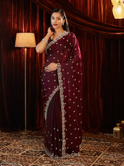 Dhiyona KS Women's Embellished Embroidered Saree