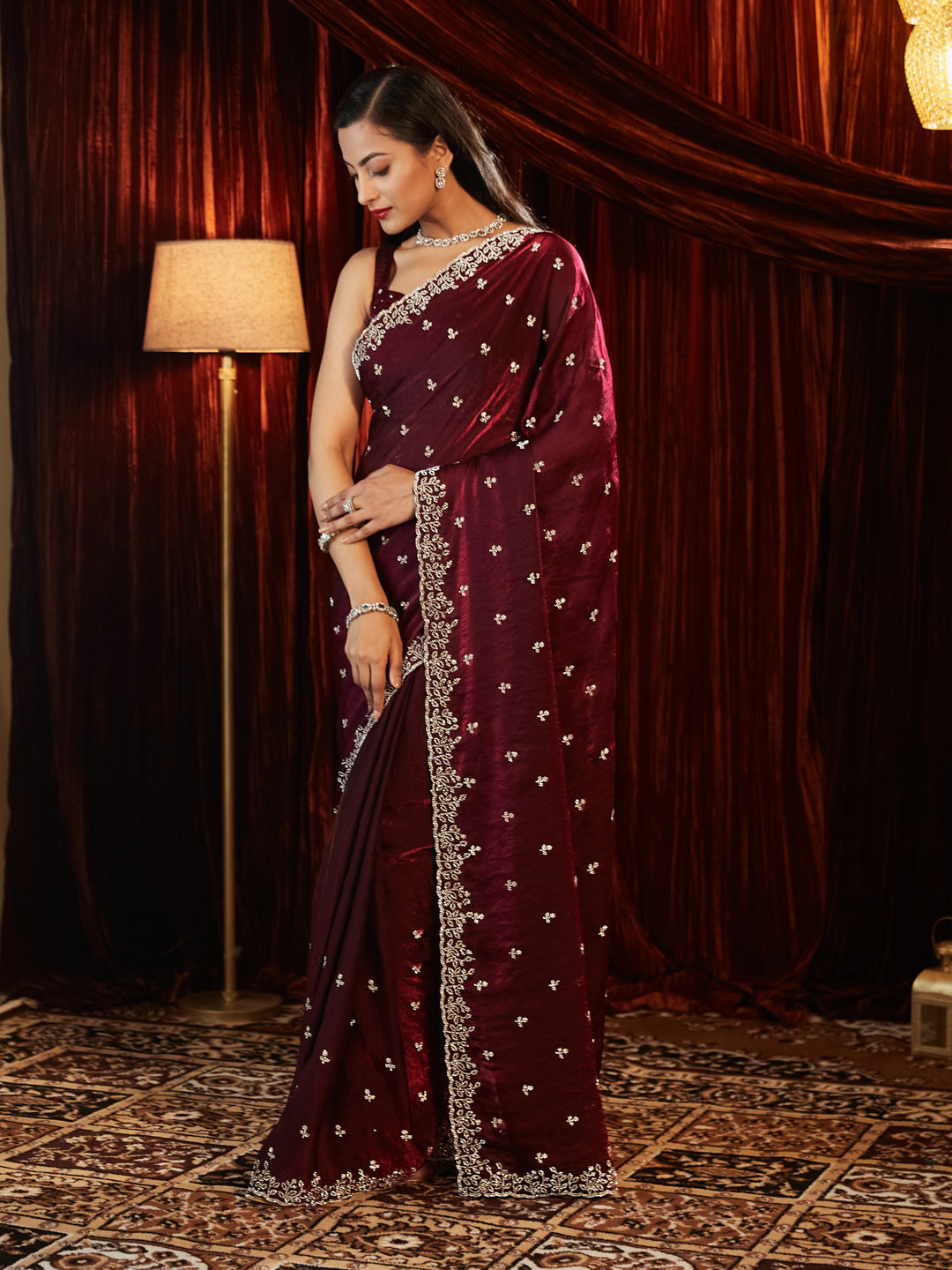 Dhiyona KS Women's Embellished Embroidered Saree
