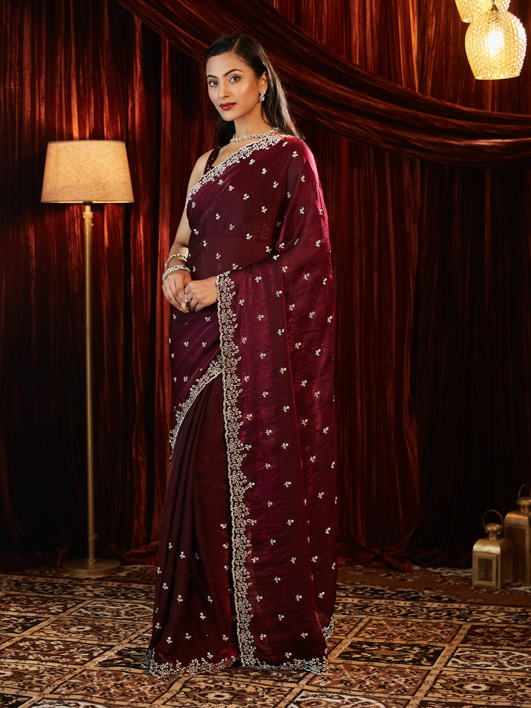 Dhiyona KS Women's Embellished Embroidered Saree