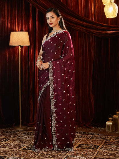Dhiyona KS Women's Embellished Embroidered Saree
