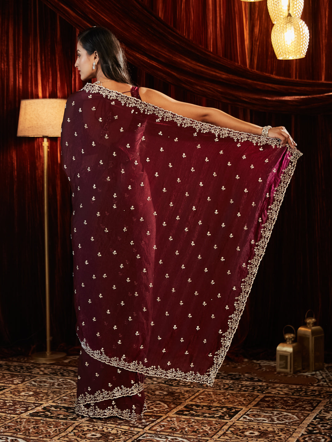 Dhiyona KS Women's Embellished Embroidered Saree