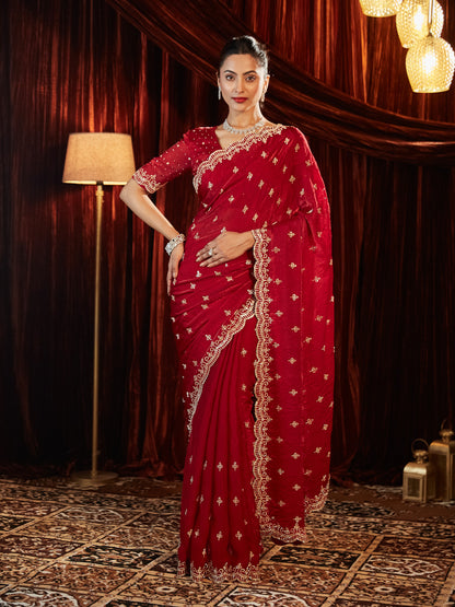 Dhiyona KS Women's Embellished Sequinned Saree