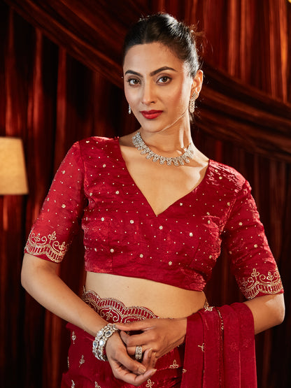 Dhiyona KS Women's Embellished Sequinned Saree