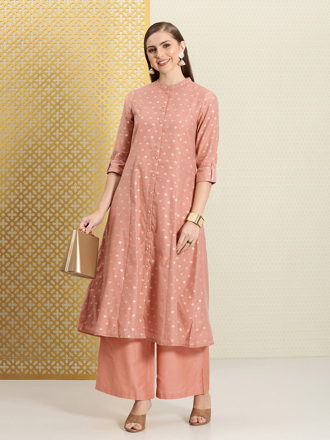 Dhiyona PD Women Women Jashn Ethnic Motifs Zari Work Kurta with Palazzos