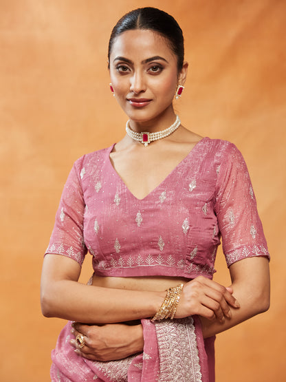 Dhiyona KS Women's Embellished Embroidered Pure Chiffon Saree