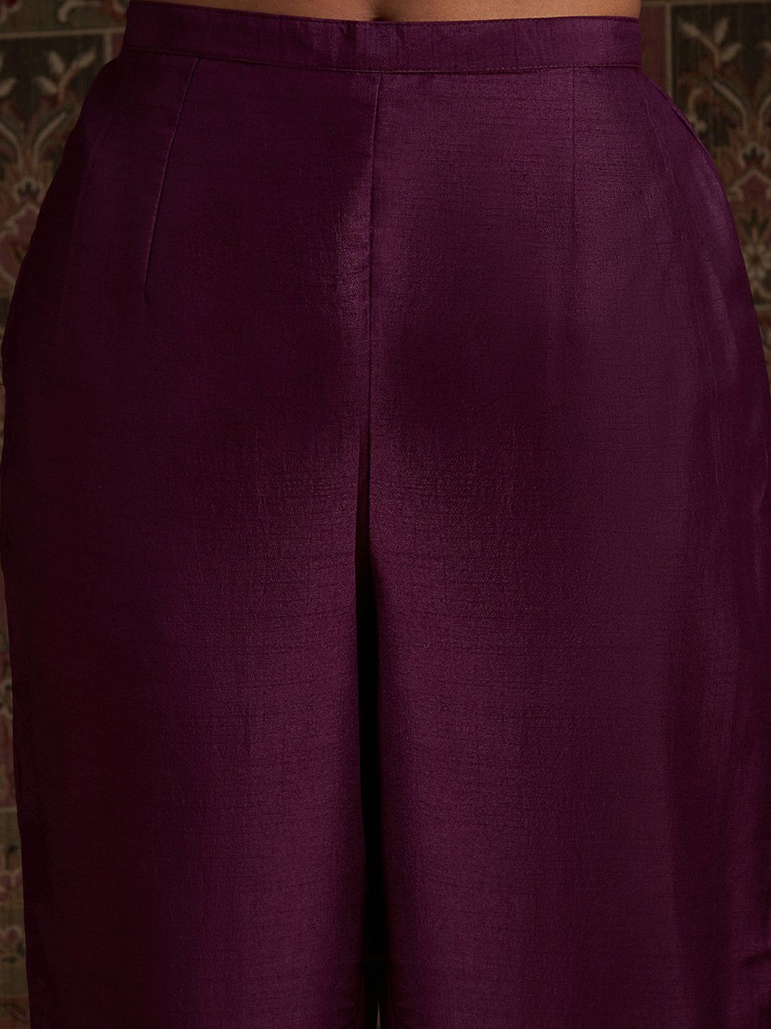 Yoke Design Embroidered Regular Kurta With Trousers & With Dupatta