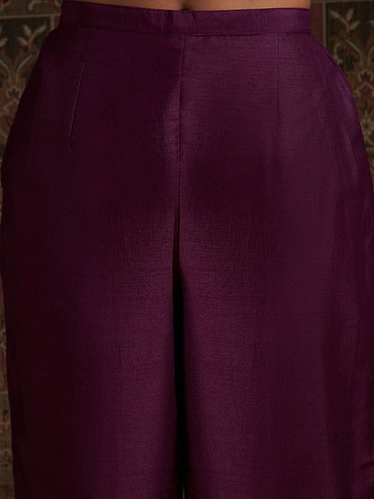 Yoke Design Embroidered Regular Kurta With Trousers & With Dupatta