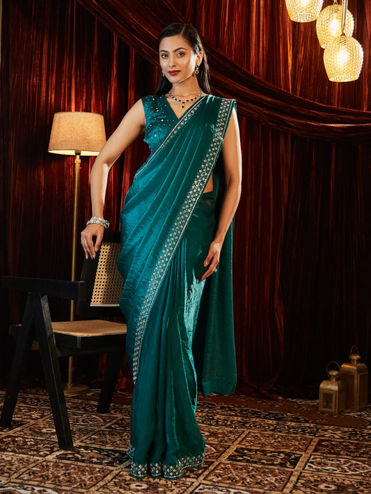Dhiyona KS Women's Beads and Stones Embellished Saree