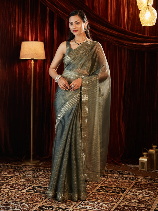 Dhiyona KS Women's Embellished Beads and Stones Saree