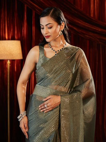 Dhiyona KS Women's Embellished Beads and Stones Saree