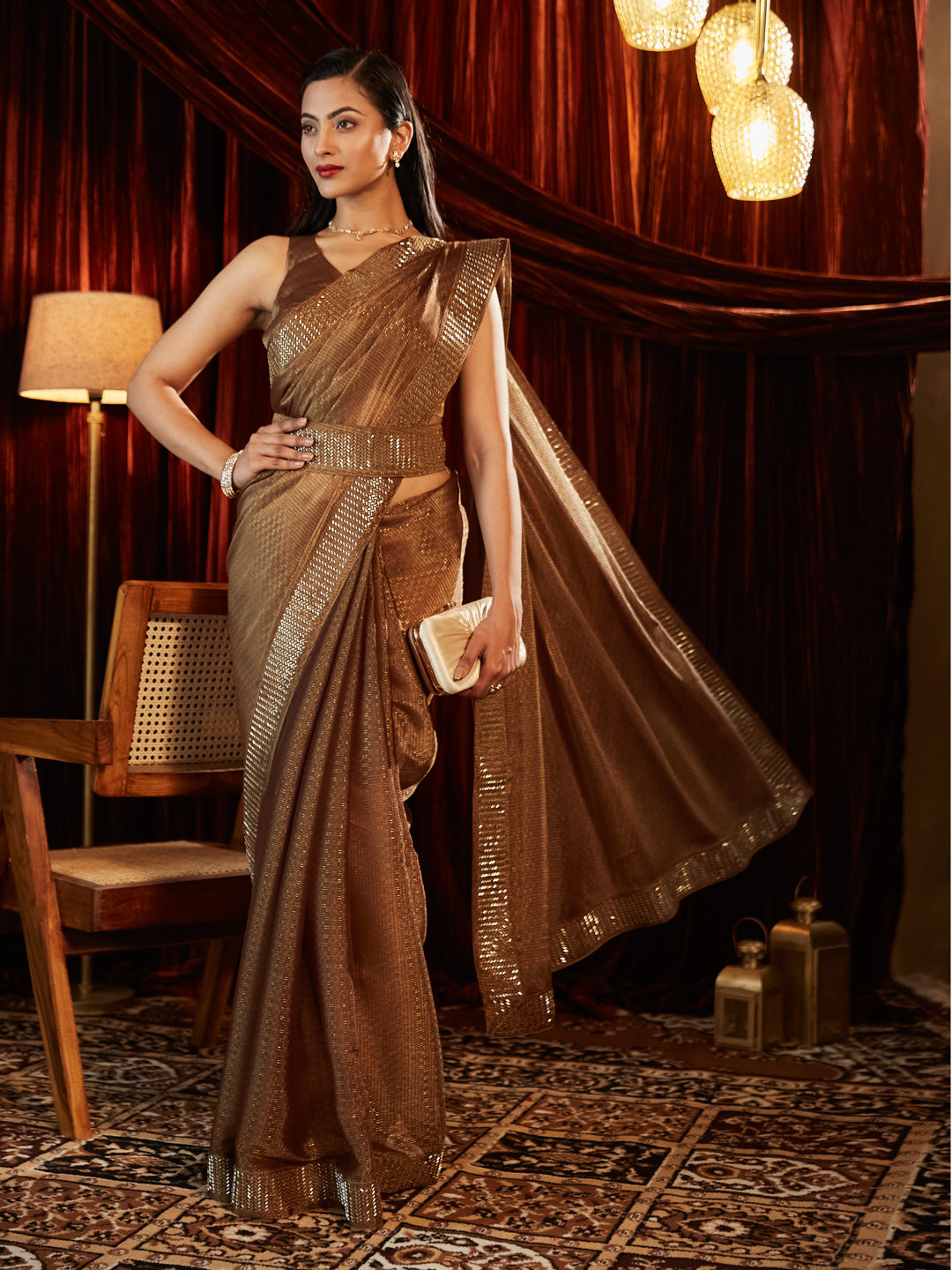 Dhiyona KS Women's Embellished Embroidered Art Silk Saree