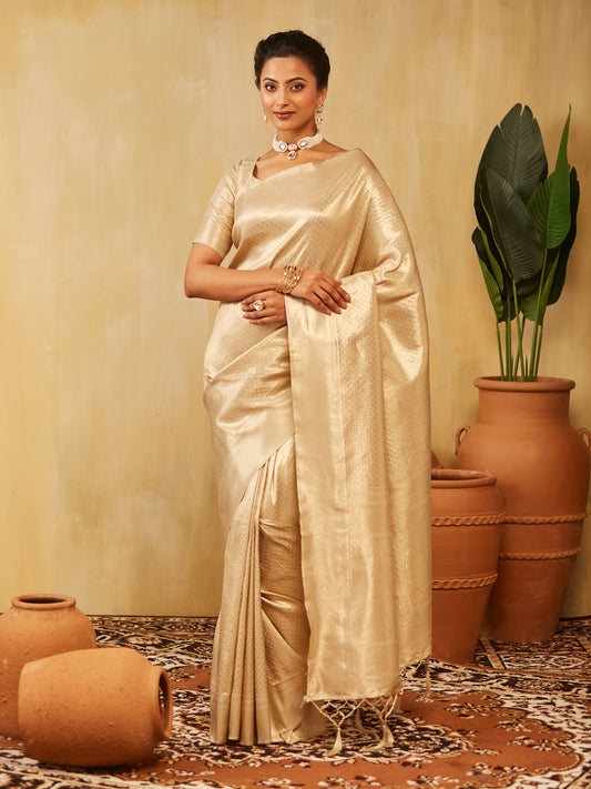 Dhiyona KS Women's Woven Design Zari Banarasi Saree