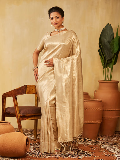 Dhiyona KS Women's Woven Design Zari Banarasi Saree