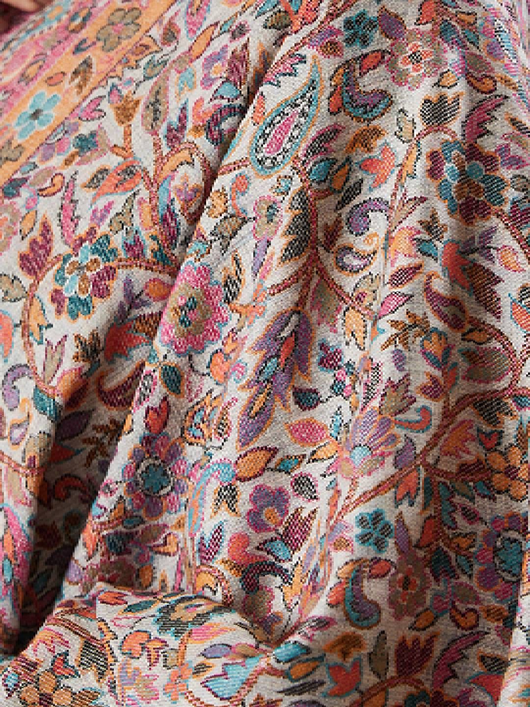 Dhiyona PA Floral Woven Design Fringed Shawl