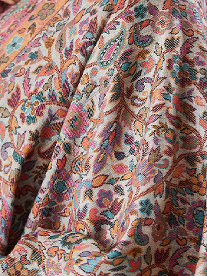 Dhiyona PA Floral Woven Design Fringed Shawl