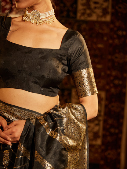 Dhiyona KS Women's Woven Design Zari Banarasi Saree