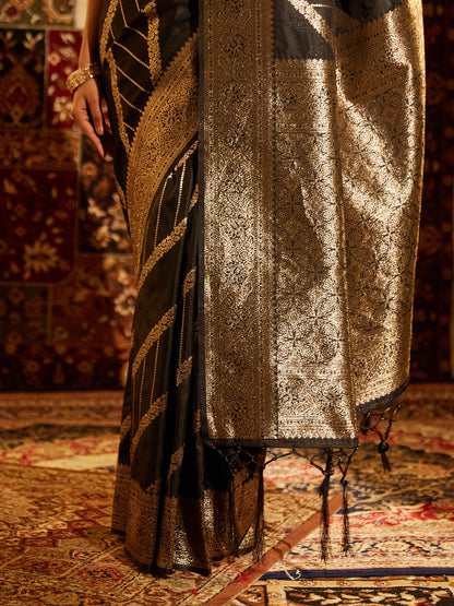 Dhiyona KS Women's Woven Design Zari Banarasi Saree