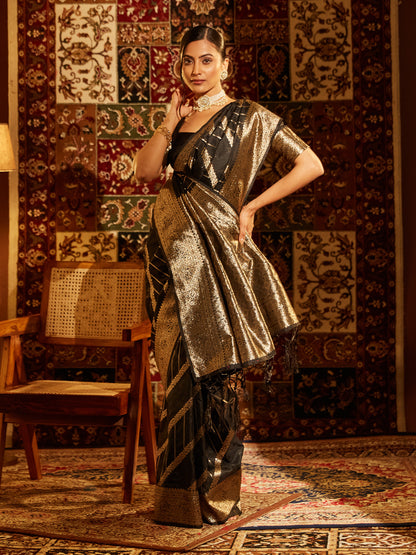 Dhiyona KS Women's Woven Design Zari Banarasi Saree