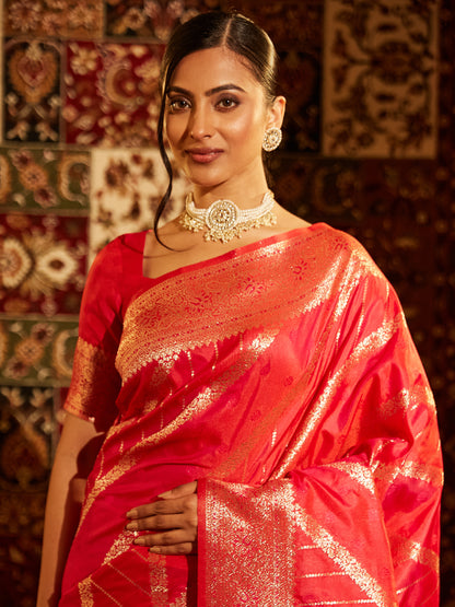 Dhiyona KS Women's Woven Design Zari Art Silk Banarasi Saree