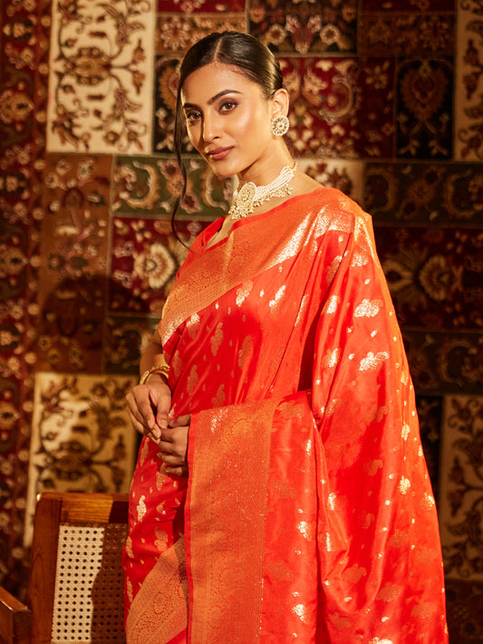 Dhiyona KS Women's Woven Design Zari Art Silk Banarasi Saree
