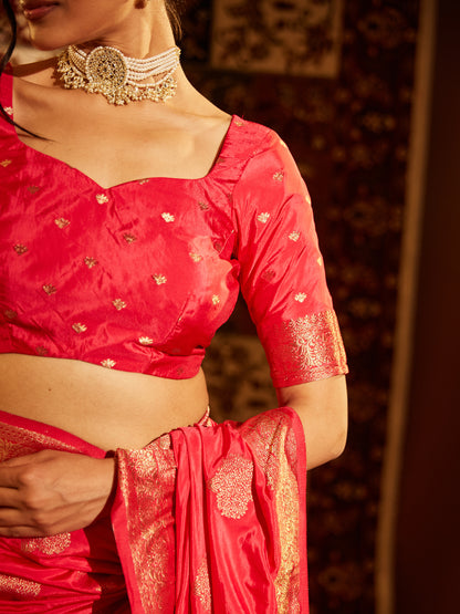 Dhiyona KS Women's Woven Design Zari Banarasi Saree