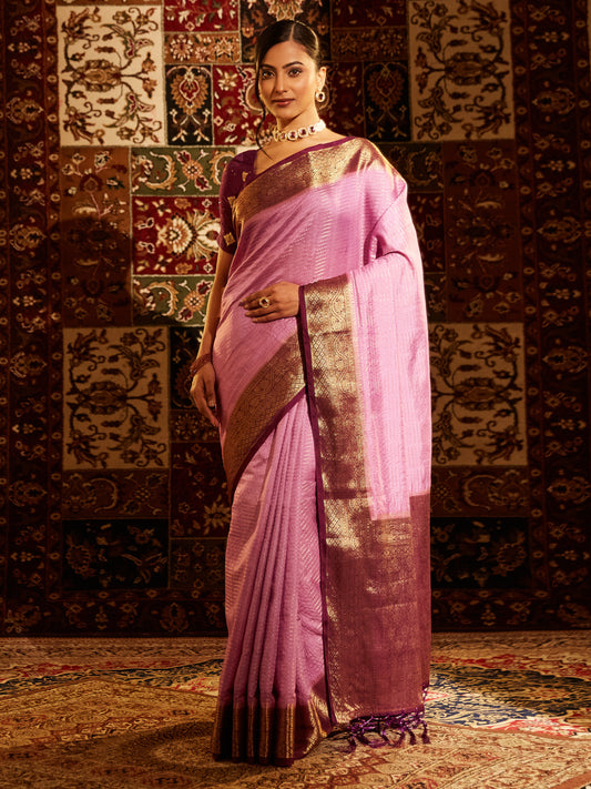 Dhiyona KS Women's Woven Design Art Silk Zari Banarasi Saree