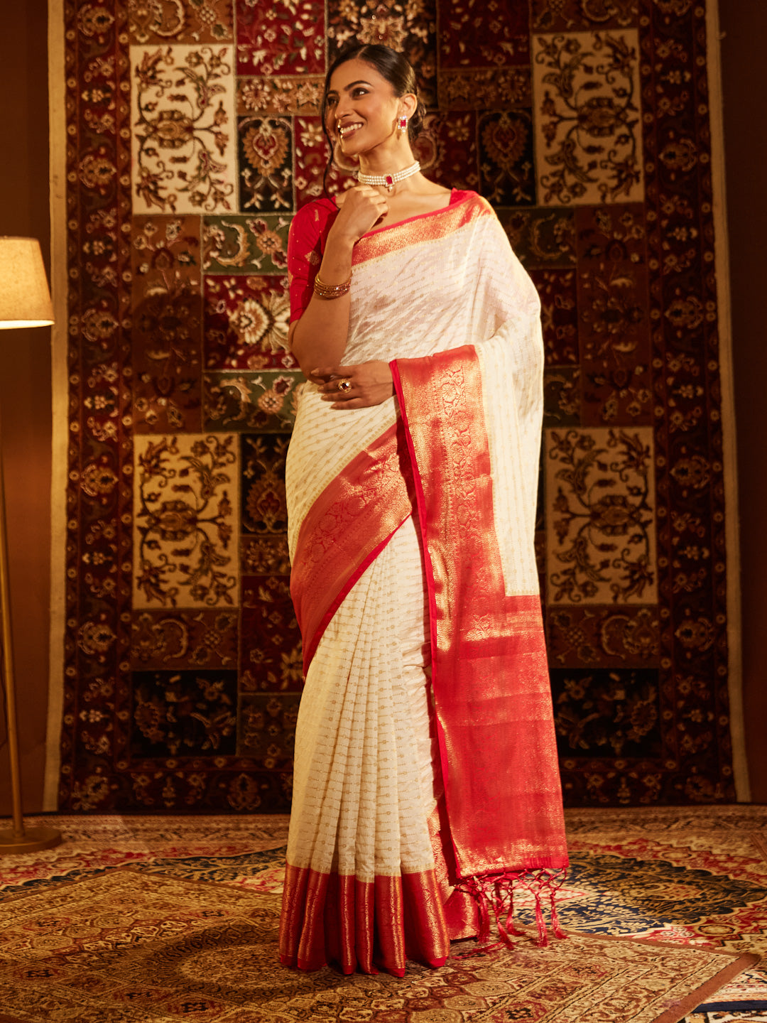 Dhiyona KS Women's Woven Design Zari Banarasi Saree