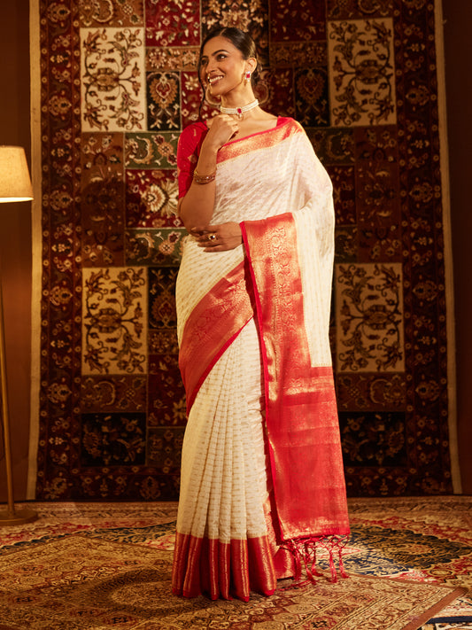 Dhiyona KS Women's Woven Design Zari Banarasi Saree
