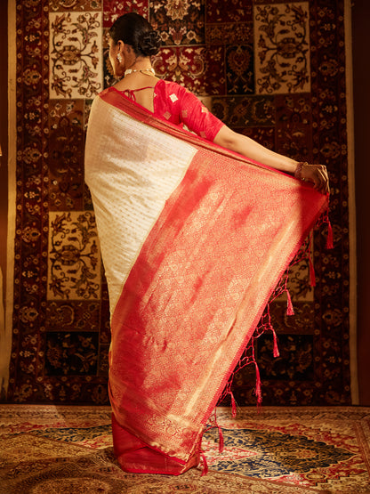 Dhiyona KS Women's Woven Design Zari Banarasi Saree