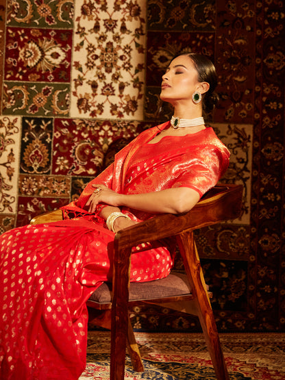 Dhiyona KS Women's Women's Woven Design Zari Art Silk Banarasi Saree
