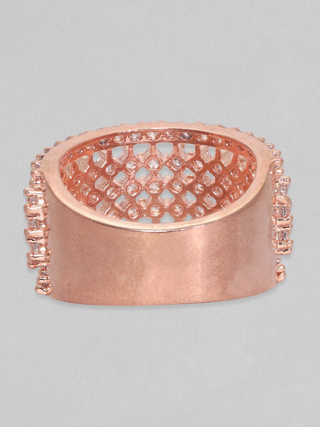 Dhiyona RJ Women's 18k Rose Gold-Plated & CZ-Studded Finger Ring