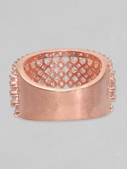 Dhiyona RJ Women's 18k Rose Gold-Plated & CZ-Studded Finger Ring