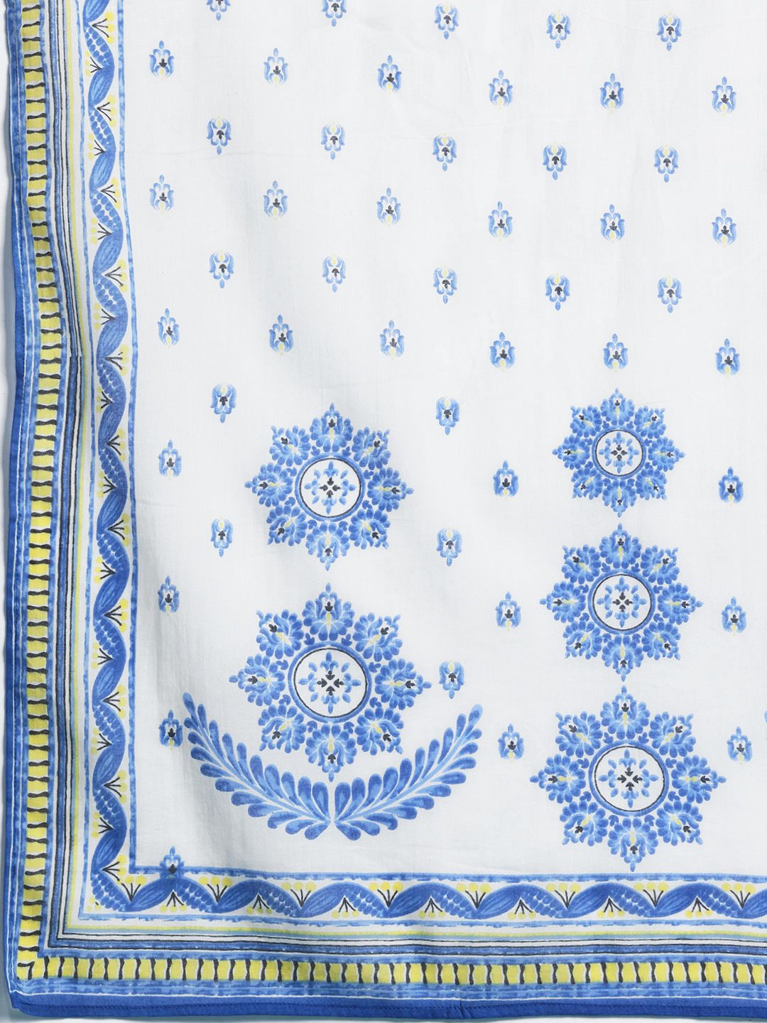 Dhiyona IE Ethnic Motifs Printed Panelled Pure Cotton Kurta with Trousers & Dupatta