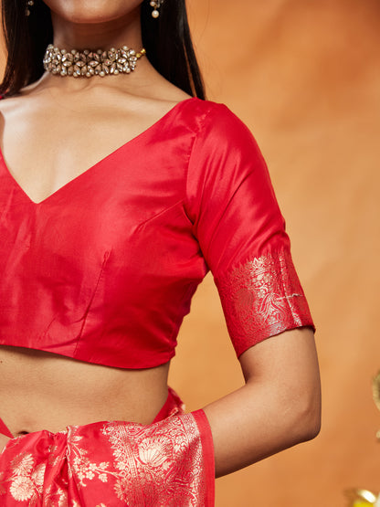 Dhiyona KS Women's Floral Woven Design Zari Banarasi Saree