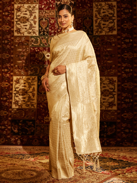 Dhiyona KS Women's Woven Design Zari Banarasi Saree