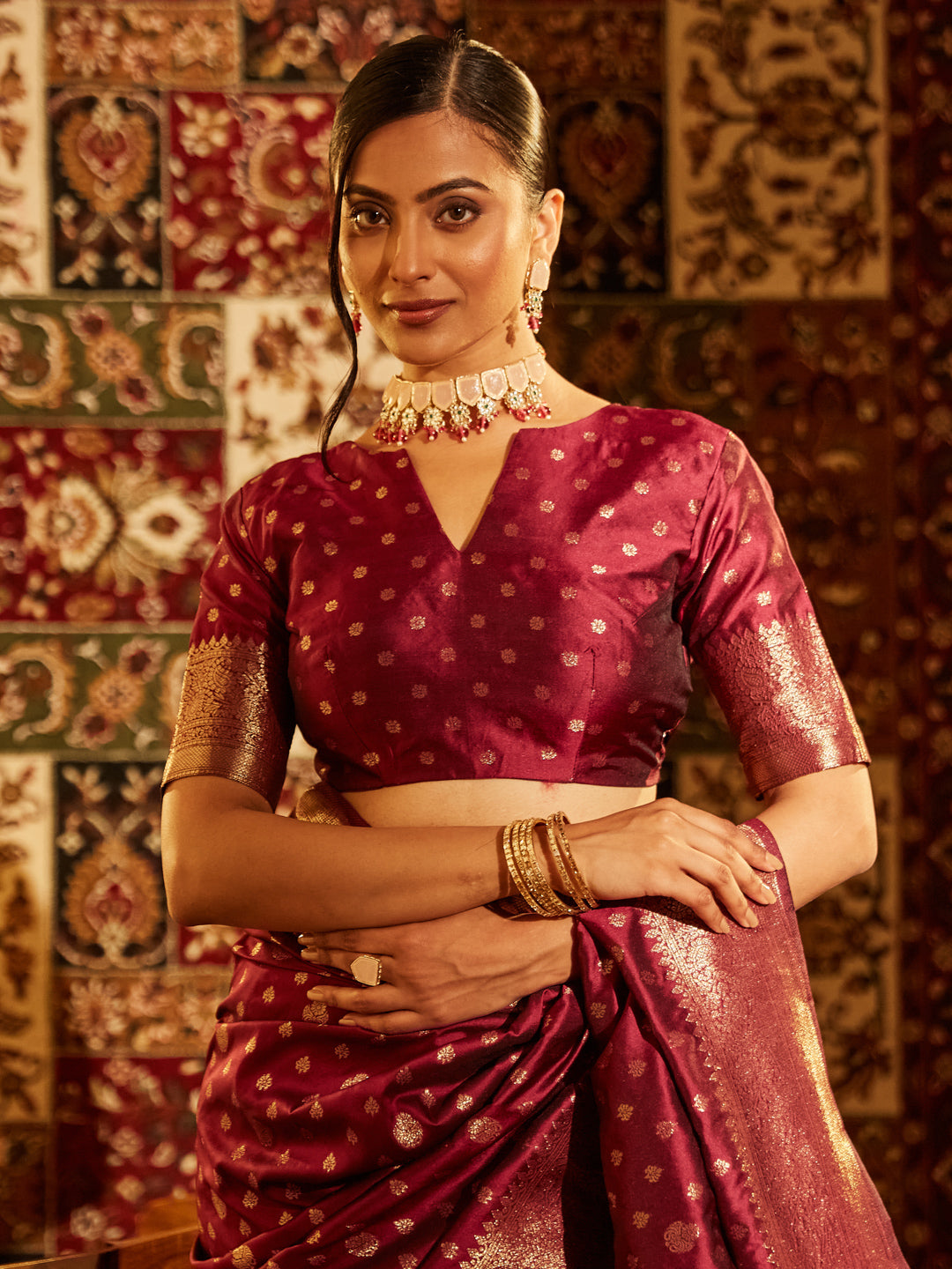 Dhiyona KS Women's Ethnic Motifs Zari Designer Banarasi Saree