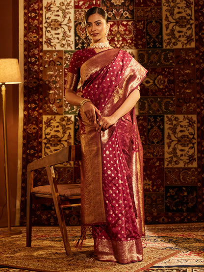 Dhiyona KS Women's Ethnic Motifs Zari Designer Banarasi Saree